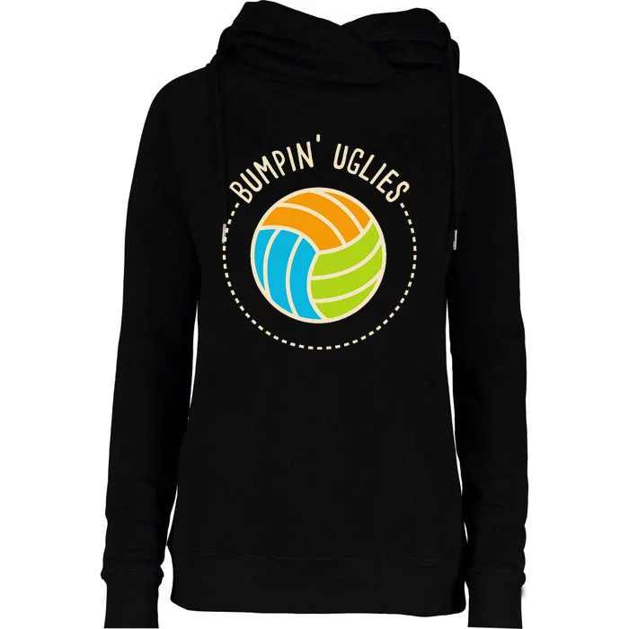 Volleyball Team I Bumpin Uglies I Beach Volleyball Womens Funnel Neck Pullover Hood