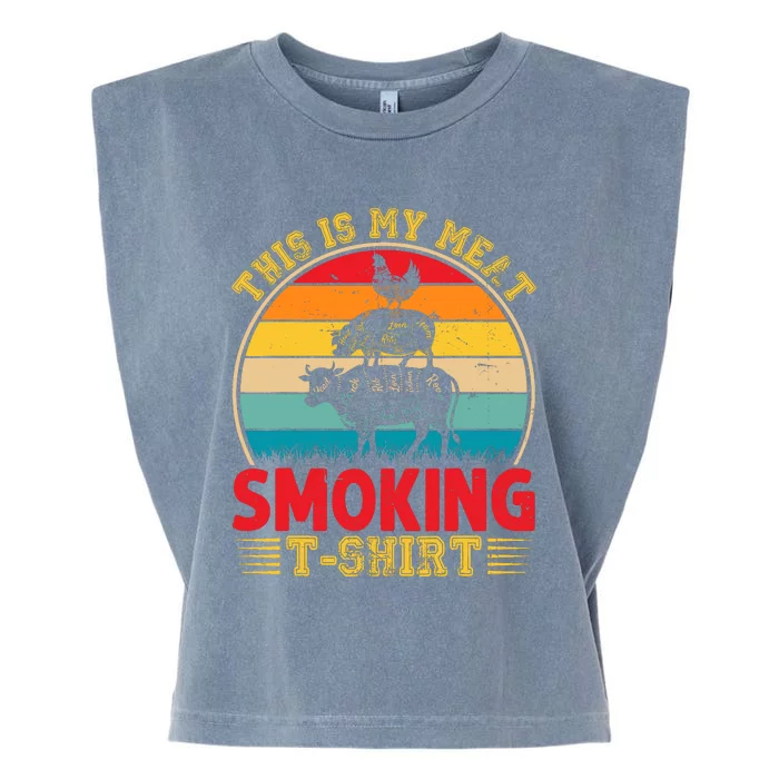 Vintage This Is My Meat Smoking Bbq Smokers Lovers Garment-Dyed Women's Muscle Tee