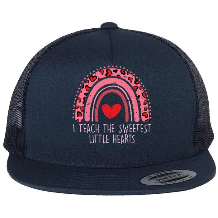 Valentines Teacher I Teach The Sweetest Little Hearts Flat Bill Trucker Hat