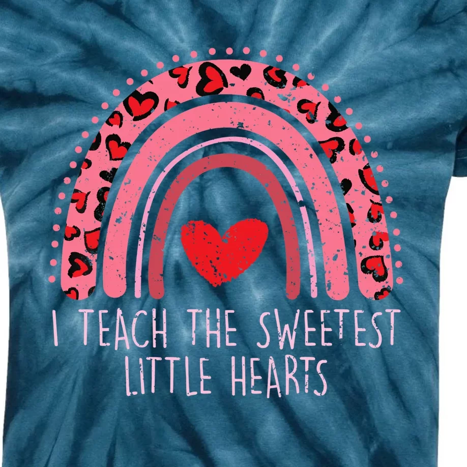 Valentines Teacher I Teach The Sweetest Little Hearts Kids Tie-Dye T-Shirt