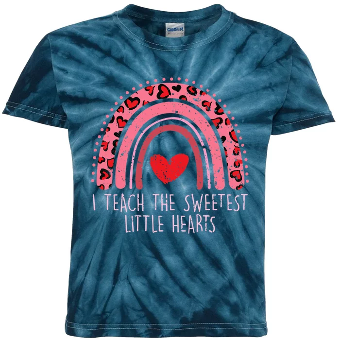 Valentines Teacher I Teach The Sweetest Little Hearts Kids Tie-Dye T-Shirt