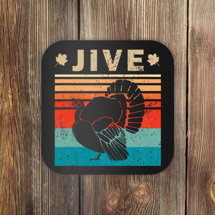 Vintage Turkey Jive Funny Thanksgiving Holiday Gift Family Coaster