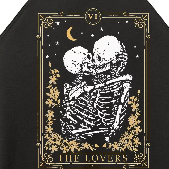 Vintage The Lovers Tarot Card Skeleton Halloween Loves Tarot Women’s Perfect Tri Rocker Tank