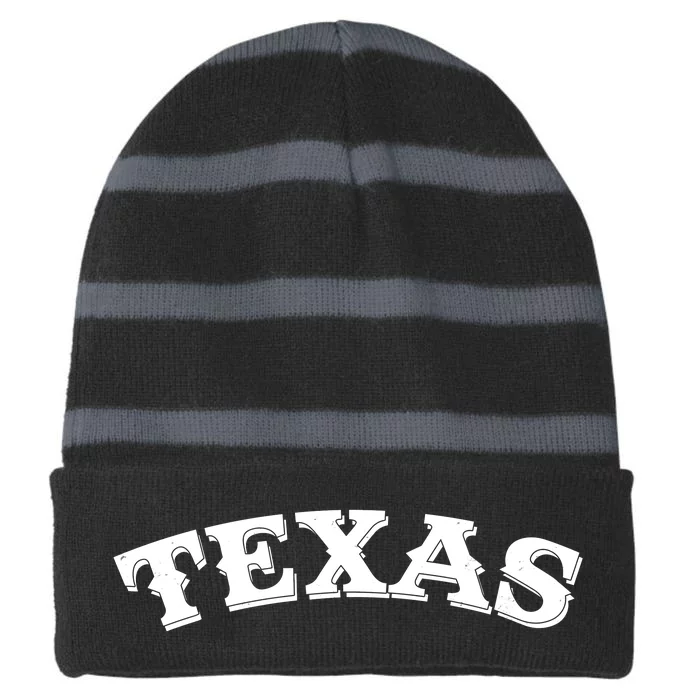 Vintage Texas Logo Striped Beanie with Solid Band