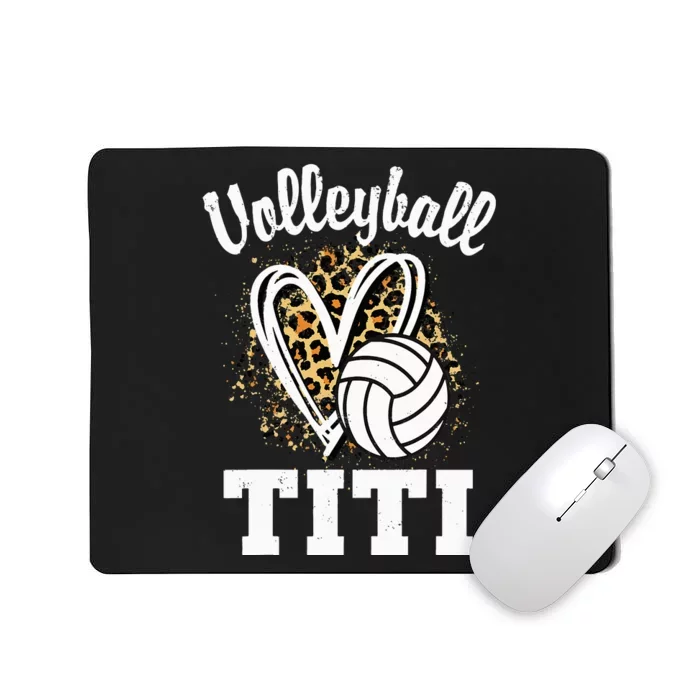 Volleyball Titi Leopard Heart Mousepad