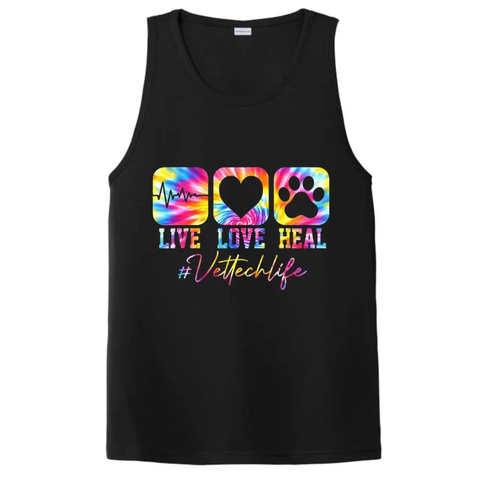 Vet Tech Live Love Heal Veterinary Technician Dog Rescue Performance Tank