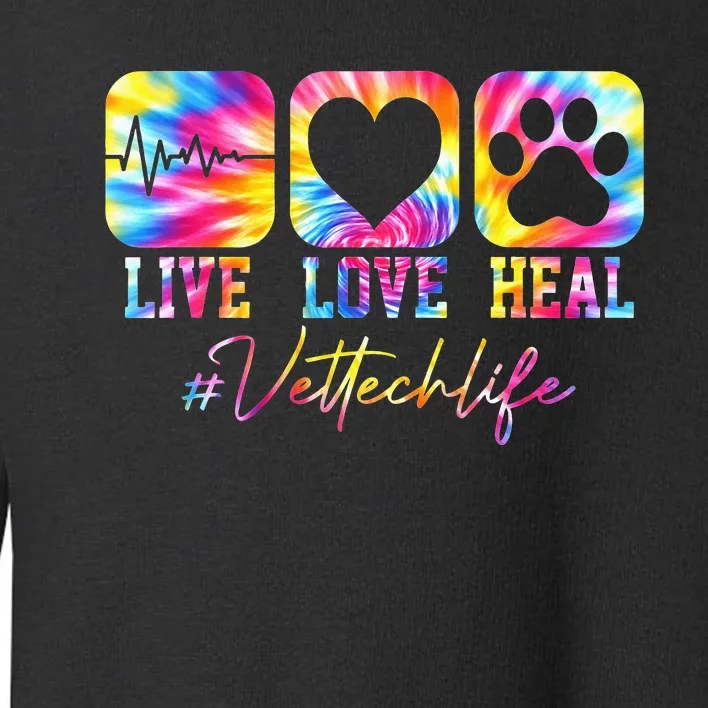 Vet Tech Live Love Heal Veterinary Technician Dog Rescue Toddler Sweatshirt