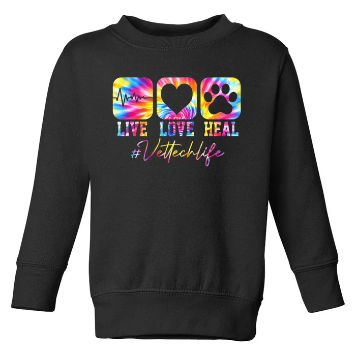 Vet Tech Live Love Heal Veterinary Technician Dog Rescue Toddler Sweatshirt