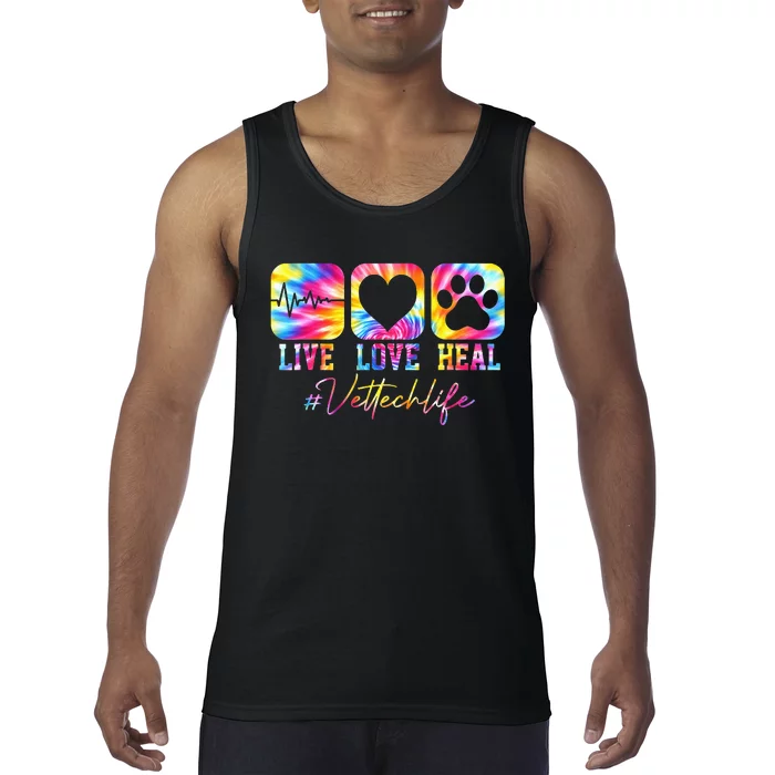 Vet Tech Live Love Heal Veterinary Technician Dog Rescue Tank Top