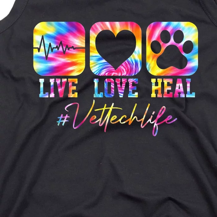 Vet Tech Live Love Heal Veterinary Technician Dog Rescue Tank Top