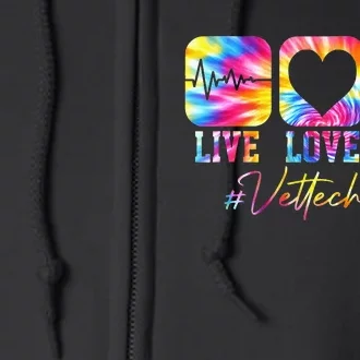 Vet Tech Live Love Heal Veterinary Technician Dog Rescue Full Zip Hoodie