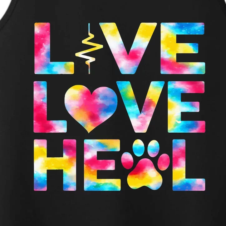 Vet Tech Live Love Heal Veterinary Technician Dog Rescue Performance Tank