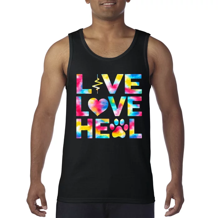 Vet Tech Live Love Heal Veterinary Technician Dog Rescue Tank Top