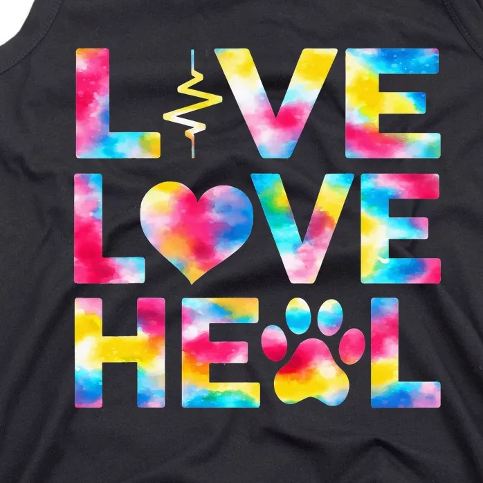 Vet Tech Live Love Heal Veterinary Technician Dog Rescue Tank Top