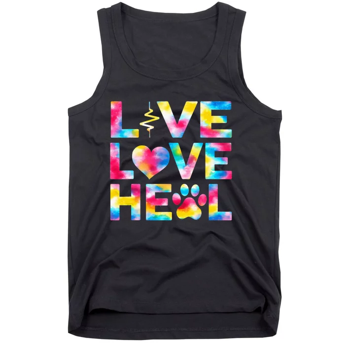 Vet Tech Live Love Heal Veterinary Technician Dog Rescue Tank Top