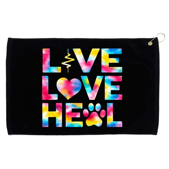 Vet Tech Live Love Heal Veterinary Technician Dog Rescue Grommeted Golf Towel