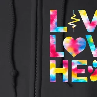 Vet Tech Live Love Heal Veterinary Technician Dog Rescue Full Zip Hoodie