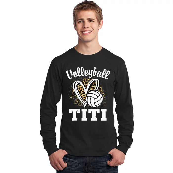 Volleyball Titi Leopard Heart funny sport lover Long Sleeve Shirt