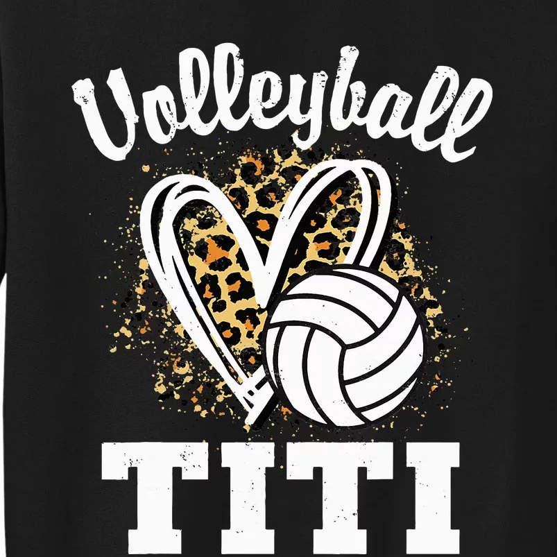 Volleyball Titi Leopard Heart funny sport lover Sweatshirt