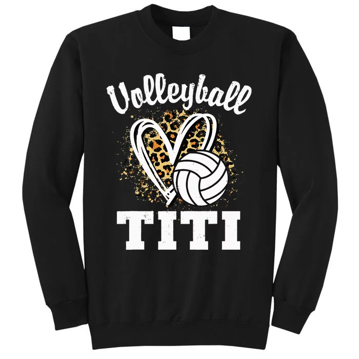 Volleyball Titi Leopard Heart funny sport lover Sweatshirt