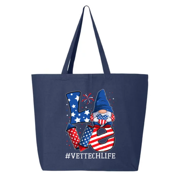 Vet Tech Love 4th Of July Gnome Usa Patriotic Gift 25L Jumbo Tote