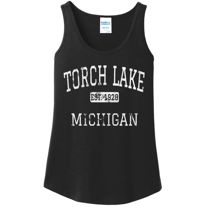 Vintage Torch Lake Michigan Antrim County MI Ladies Essential Tank