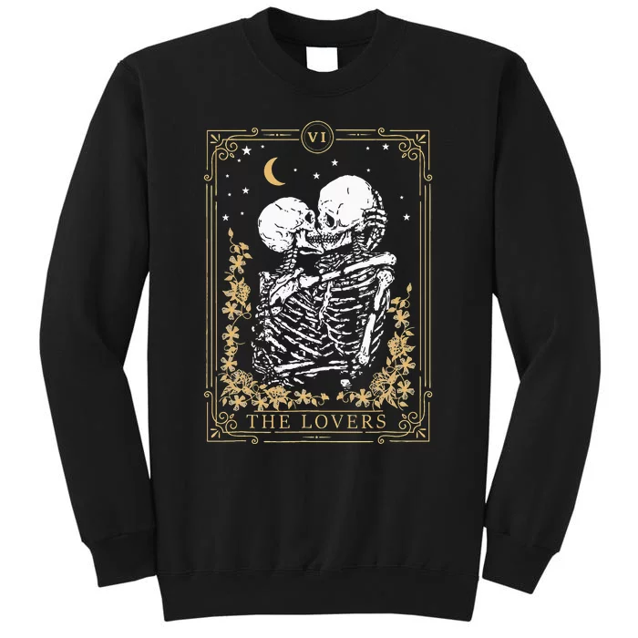 Vintage The Lovers Tarot Card Skeleton Halloween Loves Tarot Sweatshirt