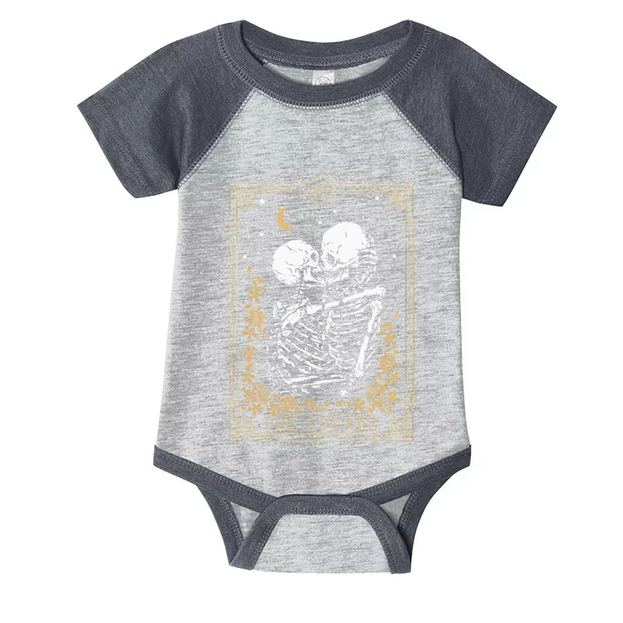 Vintage The Lovers Tarot Card Skeleton Halloween Loves Tarot Infant Baby Jersey Bodysuit