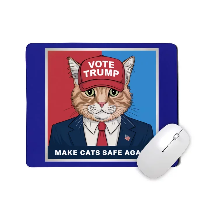 Vote Trump Make Cats Safe Again Republican Democratic Funny Gift Mousepad