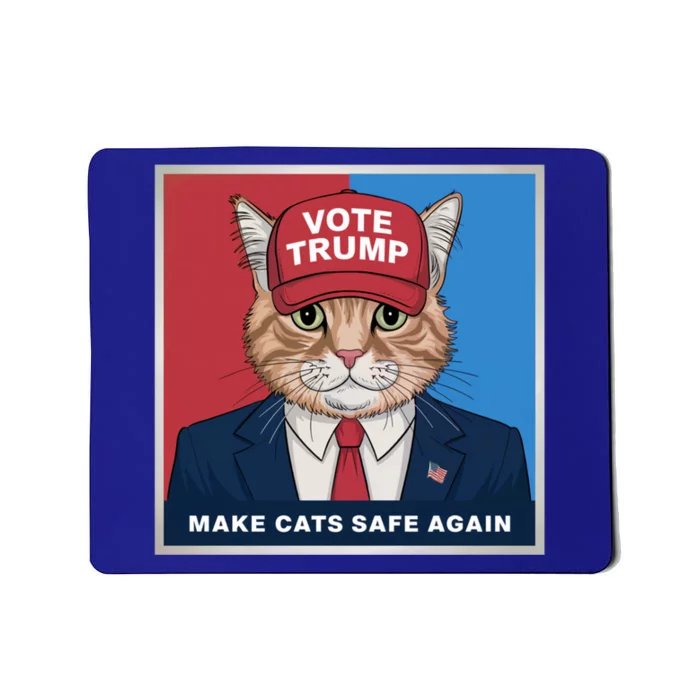 Vote Trump Make Cats Safe Again Republican Democratic Funny Gift Mousepad