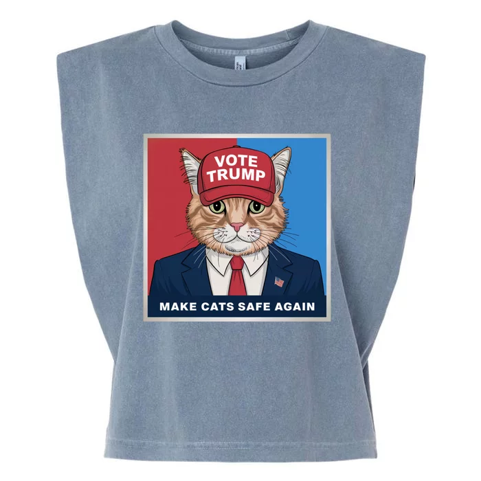 Vote Trump Make Cats Safe Again Republican Democratic Funny Gift Garment-Dyed Women's Muscle Tee