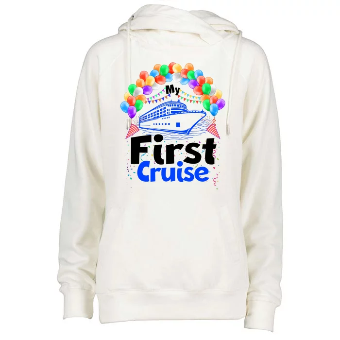 Vacation Time My First Crusie Womens Funnel Neck Pullover Hood