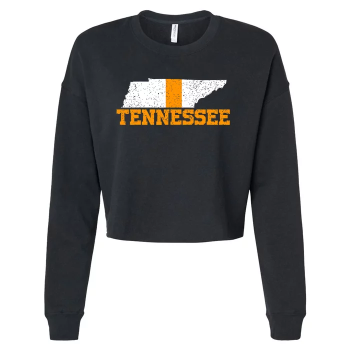 Vintage Tennessee Map Girls Boys Tennessee Cropped Pullover Crew