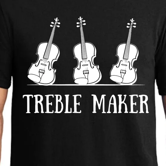 Violinist Treble Maker Violin Silhouette Gift Pajama Set