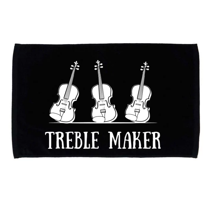 Violinist Treble Maker Violin Silhouette Gift Microfiber Hand Towel