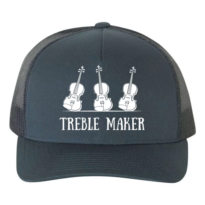 Violinist Treble Maker Violin Silhouette Gift Yupoong Adult 5-Panel Trucker Hat