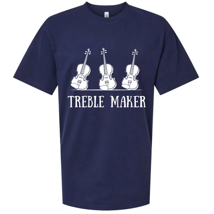 Violinist Treble Maker Violin Silhouette Gift Sueded Cloud Jersey T-Shirt