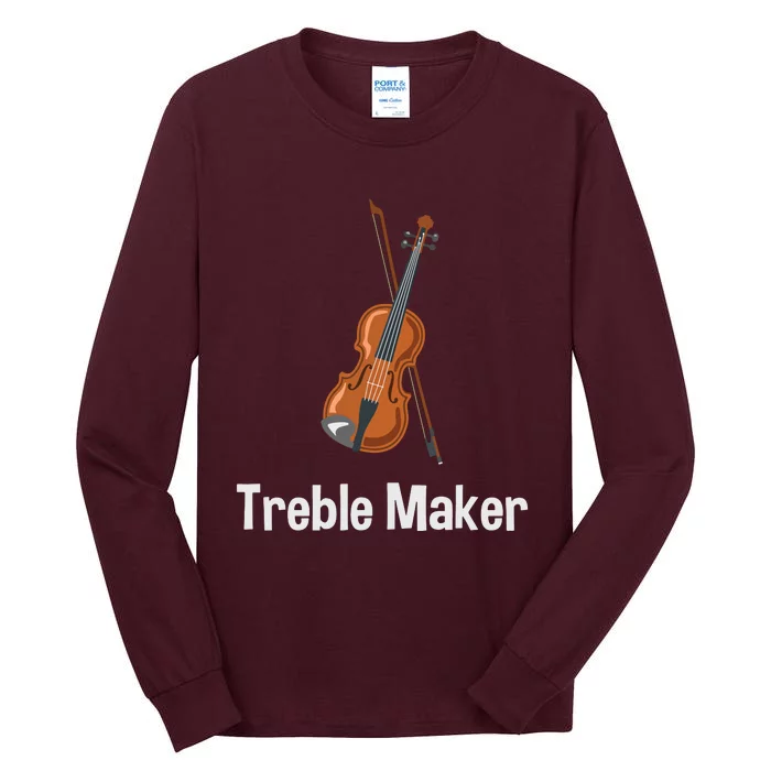 Violinist Treble Maker Violin With Bow Gift Tall Long Sleeve T-Shirt