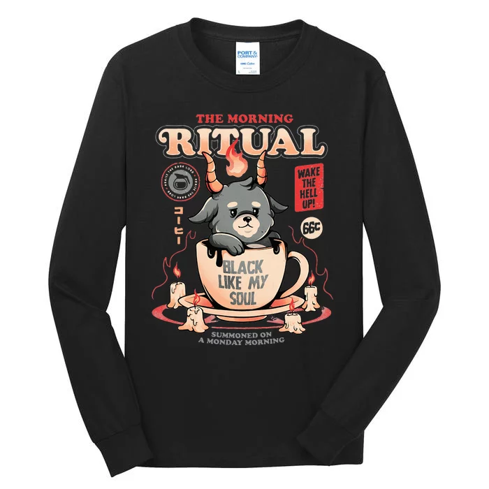 Vintage The Morning Ritual Cute Baphomet Coffee Tall Long Sleeve T-Shirt