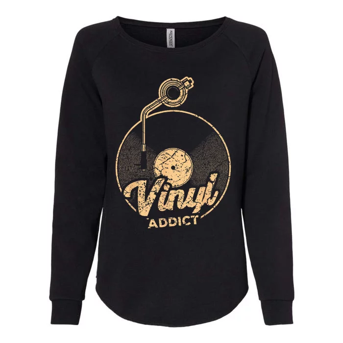 Vinyl Turntable Music Retro LP Record Player DJ Womens California Wash Sweatshirt