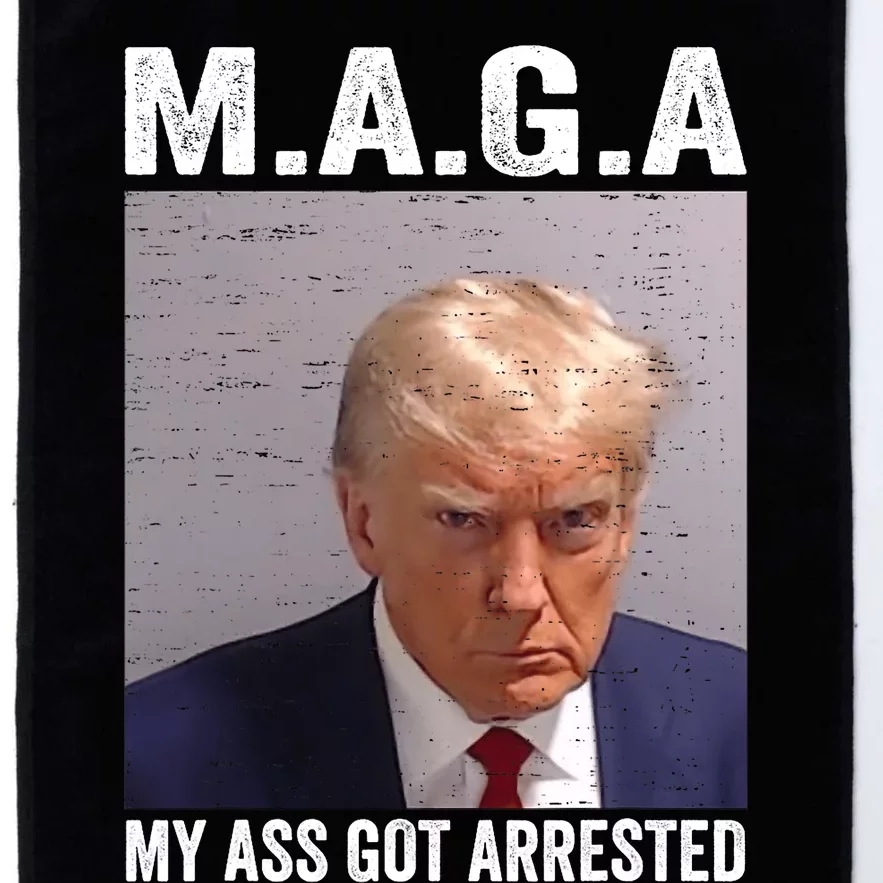 Vintage Trump Mug Shot My Ass Got Arrested Platinum Collection Golf Towel