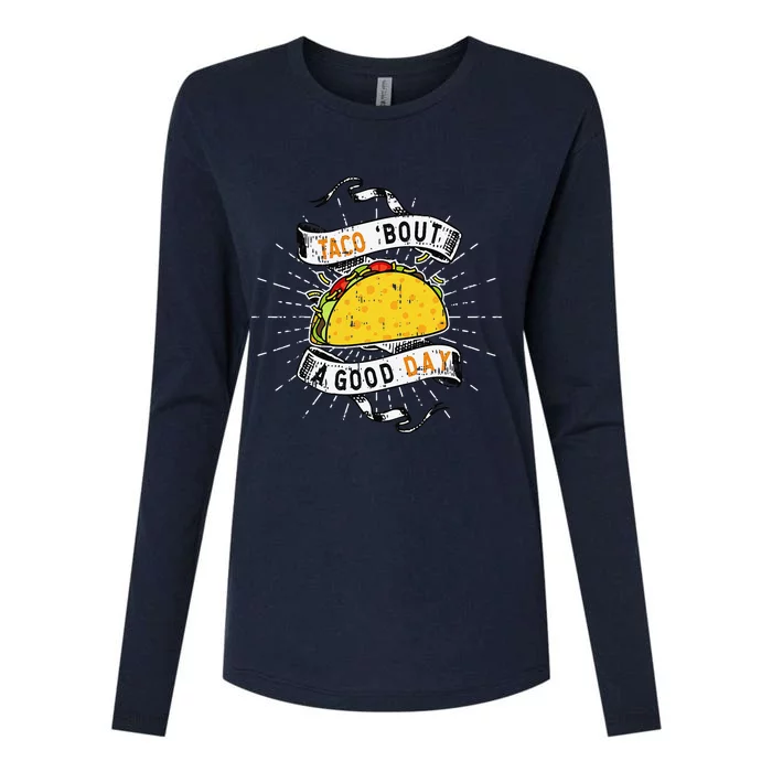 Vintage Taco Mexican Funny Cinco De Mayo Drink Gift Womens Cotton Relaxed Long Sleeve T-Shirt