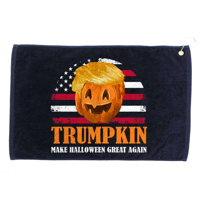 Vintage Trumpkin Make Halloween Great Again American Flag Gift Grommeted Golf Towel