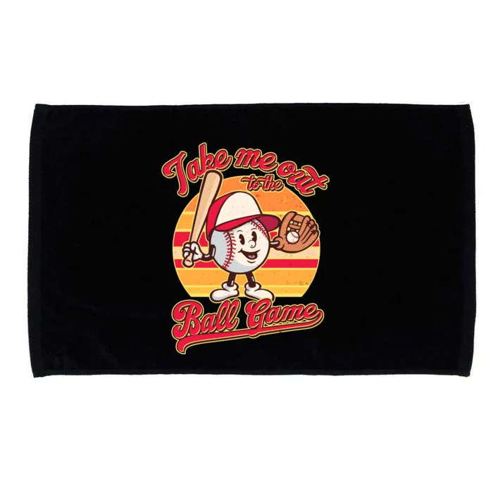 Vintage Take Me Out To The Ball Game Mascot Microfiber Hand Towel