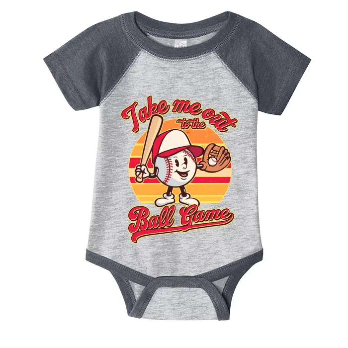 Vintage Take Me Out To The Ball Game Mascot Infant Baby Jersey Bodysuit