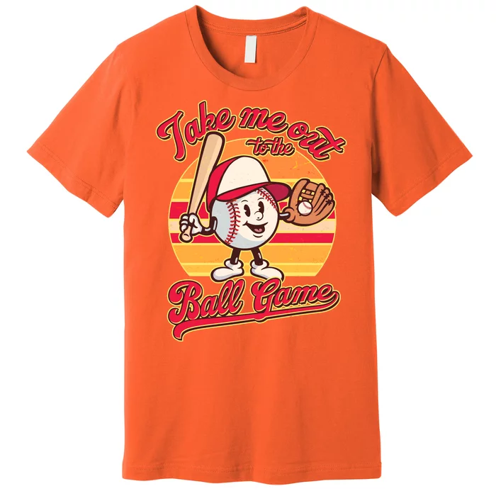 Vintage Take Me Out To The Ball Game Mascot Premium T-Shirt