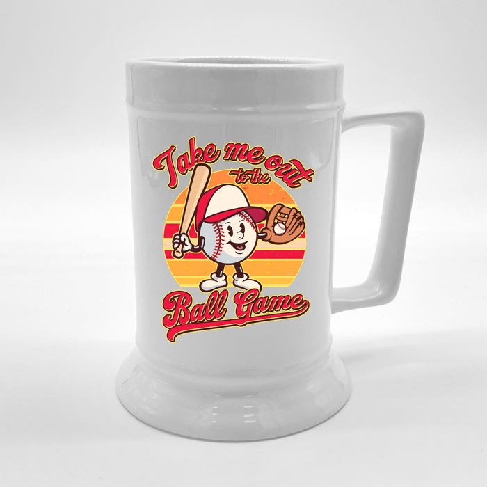 Vintage Take Me Out To The Ball Game Mascot Front & Back Beer Stein