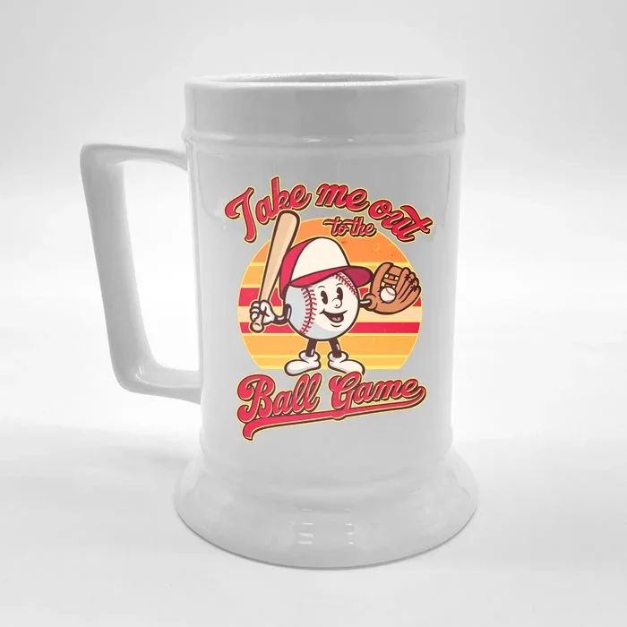 Vintage Take Me Out To The Ball Game Mascot Front & Back Beer Stein