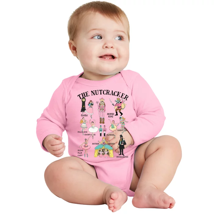 Vintage The Nutcracker Squad Pink Christmas Baby Long Sleeve Bodysuit