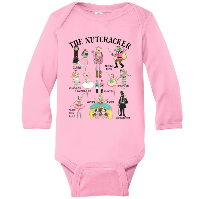 Vintage The Nutcracker Squad Pink Christmas Baby Long Sleeve Bodysuit